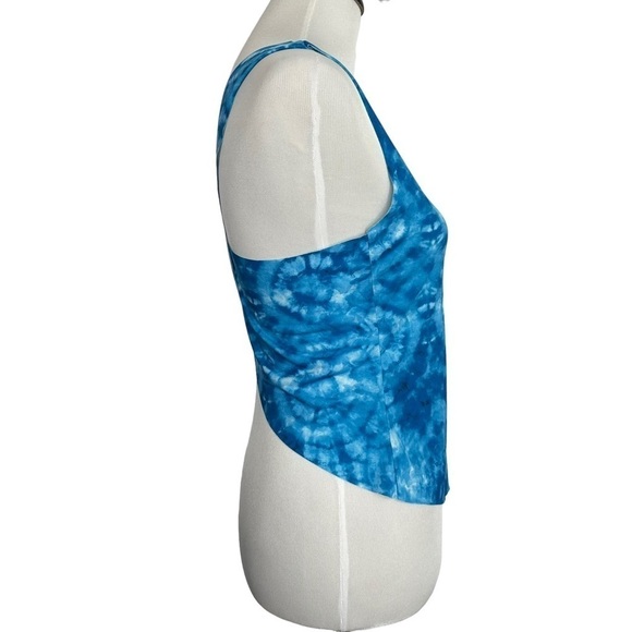 Onzie Flow Womens Yoga Pura Vida Tie Dye Tank Top One Size Blue Cross Back - Picture 5 of 10